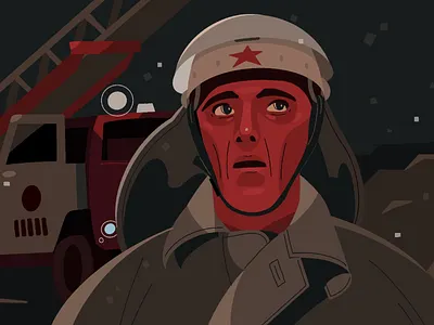 Chernobyl. HBO 2d art character chernobyl cinema fanart fireman flat design hbo illustration series series art stroke