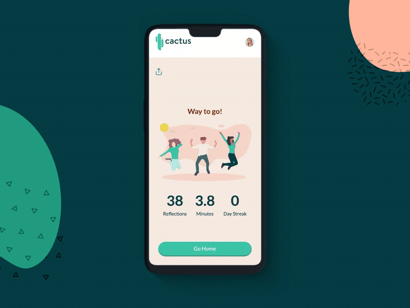 Cactus Self-Reflection animation cacti cactus carousel clean design gif green illustration interface mobile mobile ui vector web