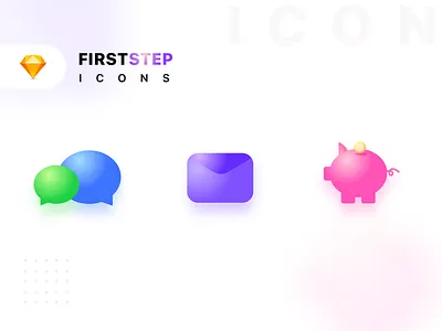 Firststep icons (Sketch source) cash conversation conversational ui design email fund icon illustration logo message money neel prakhar savings share shares sharma uiux vector web