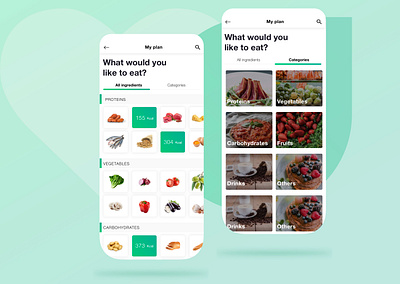 List food · NutHealth app app design design health health app healthy mobile mobile ui ui ui ux uidesign