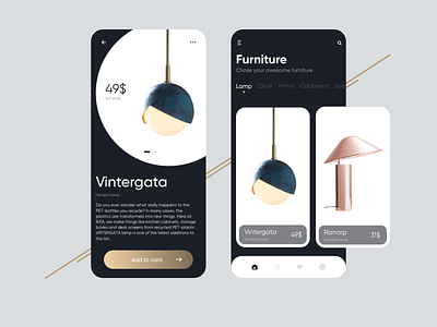 Furniture store branding concept design ecommerce ecommerce app furniture furniture app furniture design interface lamp lamps main page product design store store app ui ui ux design ux ux design web