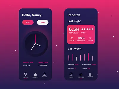 Sleep Cycle App Concept day morning night rating sleep sleep app sleep cycle sleep quality wakeup