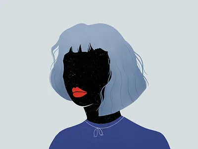 Woman Portrait blue character digital art digital painting draw grain illustration ipad pro portrait procreate texture