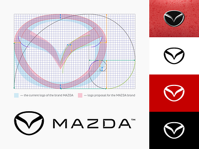 MAZDA / Golden ratio in the logo automobility brand branding car design designer freelancer logo logodesign logodesigner mazda project redesign refresh studio