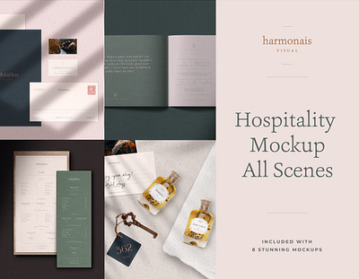 Hospitality Mockup All Scenes branding contemporary creative market graphic design hospitality logo logo design minimal mock up mockup natural light photography scene creator