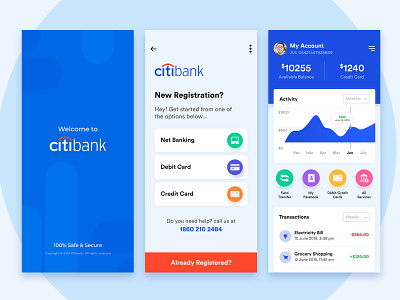 Citibank concept | Banking Mobile App UI/UX app design app ui bank bank app banking app citibank colorful app concept app design dribbble dribbble invite finance app invitation invite iphone app mobile app mobile app psd money saving app redesign ui ux