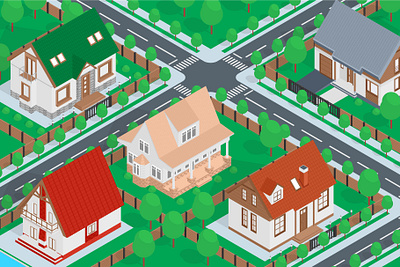 Isometric Combo Houses Map design flat graphic graphic design illustration isometric isometric design ui vector