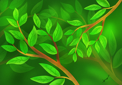 abstract green wallpaper illustration drawing green illustration leaf lraves procreate