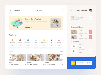 Demni's Dashboard app creative dashboard delivery design desktop flat food interface landing typography ui users ux vector website