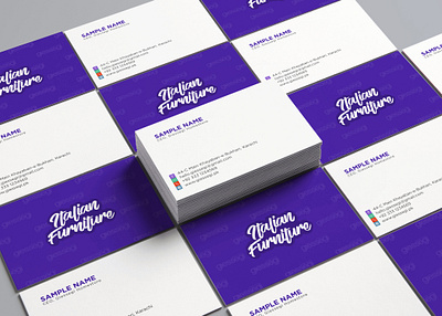 Business Cards for Giessegi, Pakistan. branding business card color design flat logo minimal purple typography