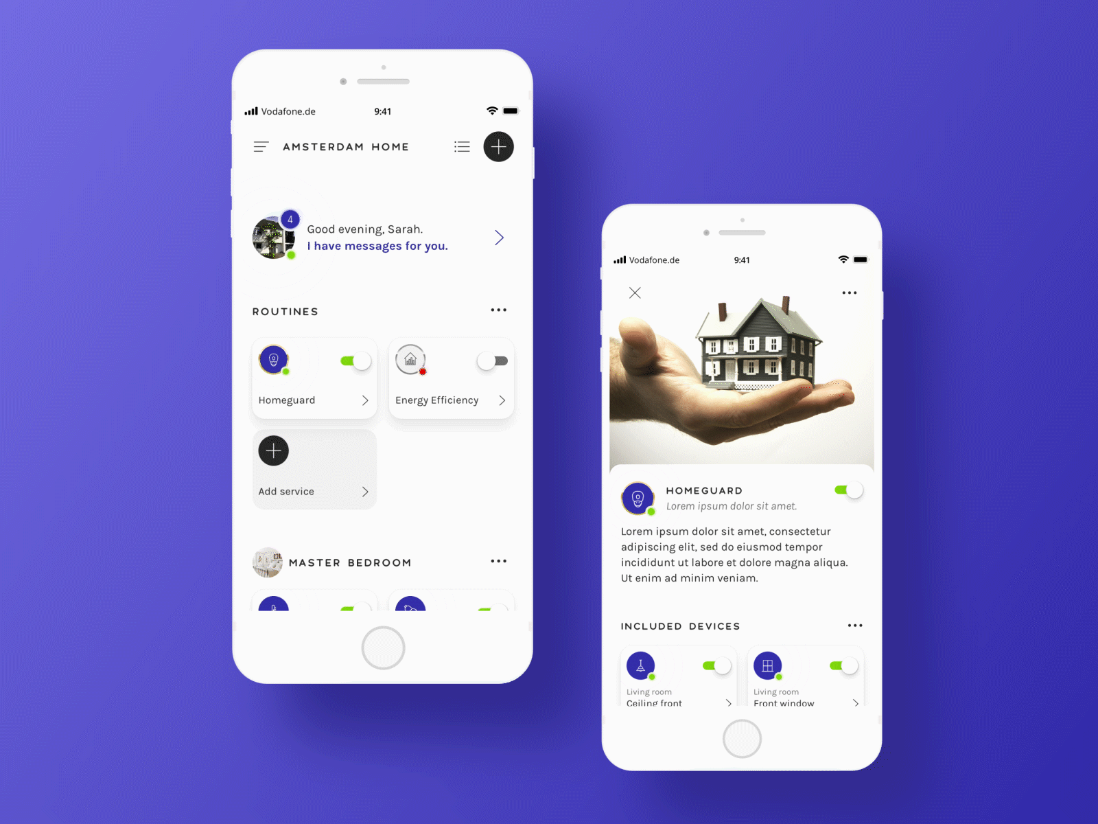 Concept for A Smart Home app app design cards cards ui gif smart home app smarthome ui uiux ux
