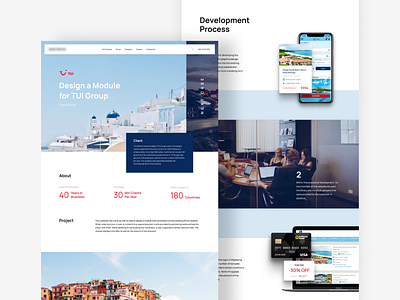 Case Study blue website case study hero area hero image landing page tourism travel travel agency traveling tui ui ux design web website