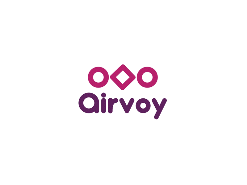 Logo animation for Airvoy company 2d animation art box circle explainer gif illustration logo logo design loop ntab studio text typogaphy vector video