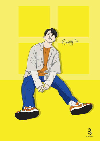 Changbin of Stray Kids adobe illustrator design illustration korean kpop tracing vector vector art vector artwork