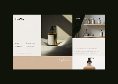 Landing head FRAMA / Concept branding cosmetics design digital fashion graphic instagram landing landing page minimalism shop ui web