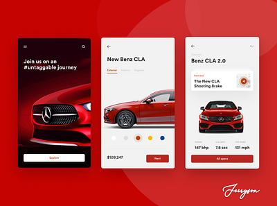 Benz-shot app ui design benz figma product ui uiux