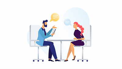 Illustration Interview design flat illustration interview vector web work