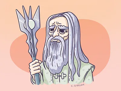 #SMAUGUST Art Challenge 24 | Saruman art challenge digital illustration draw daily illustration lord of the rings lotr procreate saruman smaugust tolkien wizard