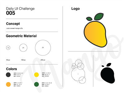 Application Logo Design for Daily Ui Challenge #dailyui #005 005 app logo dailyui guideline logo design mango yellow