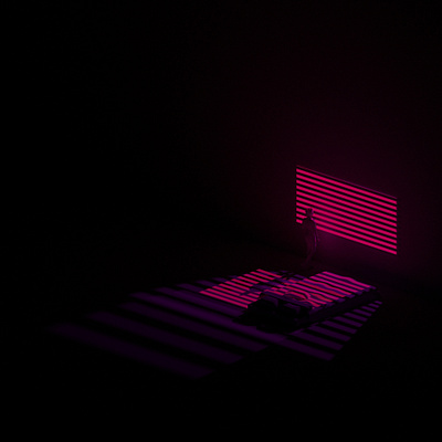 B L I N D S 3d animation bedroom blender3d cyberpunk moody motion design neon noir pink shadows