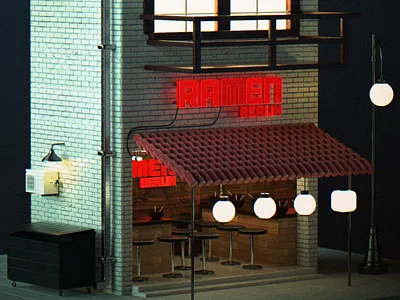 Ramen Shop 3d after effects animation berlin c4d design illustration mexico modeling ramen vector