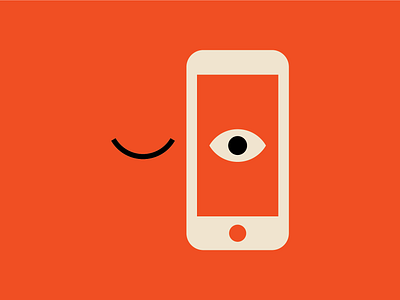 The lens andreas wikström eye illustration lens minimal orange phone