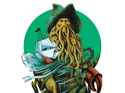 Pirate adobe art character drawing illustration painting photoshop