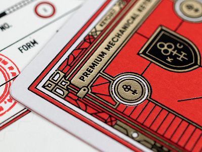 card detail card emboss foil packaging screenprint sketch