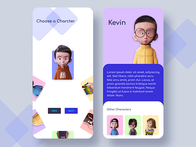 Cartoon Character Details 3d art 3d cartoon 3d character app cartoon cartoon character character character design character details characterdesign characters details ios ui