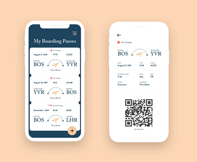 Boarding Pass App Concept dailyui minimalist travel app ui ux