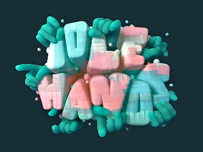IDLE HANDS: Typography Experiment 3d 3d illustration 3d lettering 3d typography c4d cinema 4d diligence studio dlgnce hands idle hands illustration lettering stuart wade type type illustration typography