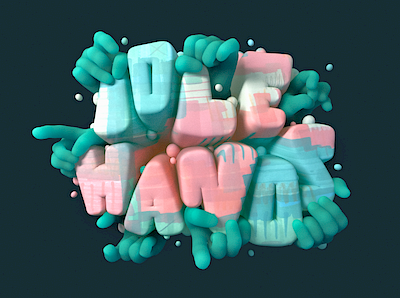 IDLE HANDS: Typography Experiment 3d 3d illustration 3d lettering 3d typography c4d cinema 4d diligence studio dlgnce hands idle hands illustration lettering stuart wade type type illustration typography