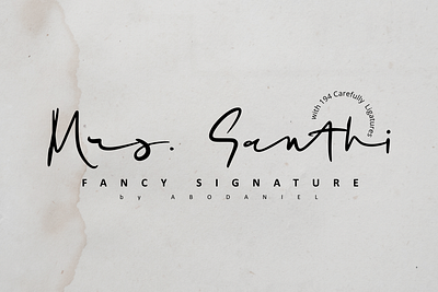 Mrs. Santhi -Fancy Signature- branding calligraphy font fonts handletter handlettering logo signature typography vintage