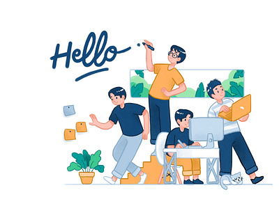 Arunika Studio Team artwork cat character design design digitalart illustration landing page lettering studio team typography web design website