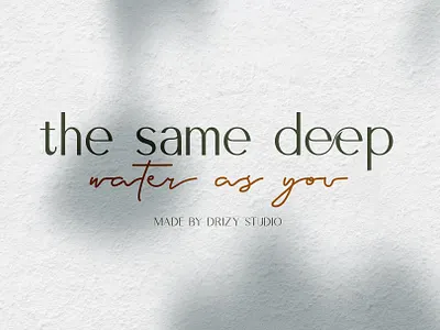 The Same Deep Water As You branding design dribbble font logo popular song type typeface typography