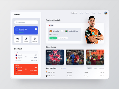 Live Sports Web App cricket game live live sports match sports ui