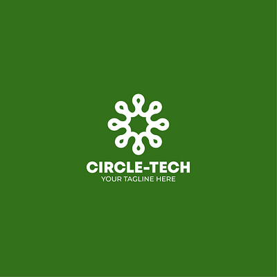 Circle-tech logo concept design branding circle logo design flat graphic graphicdesign green icon identity letter logo logodesign logos logosai logotype tech logo typography vector vectors white