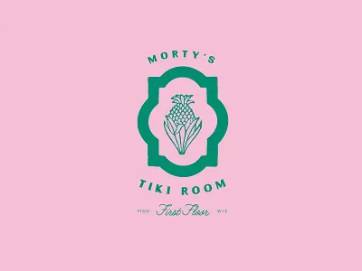 Morty's Tiki Room bar brand design brand identity branding design icon illustration logo tiki tiki bar typography