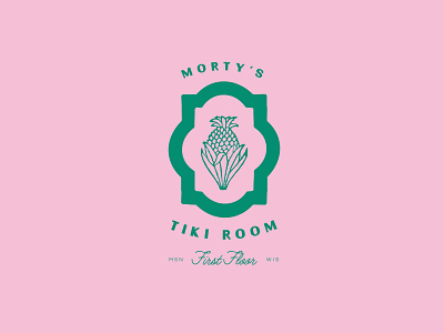 Morty's Tiki Room bar brand design brand identity branding design icon illustration logo tiki tiki bar typography