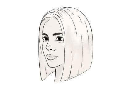 Woman adobe character sketch design doodle illustration line art procreate profile sketch