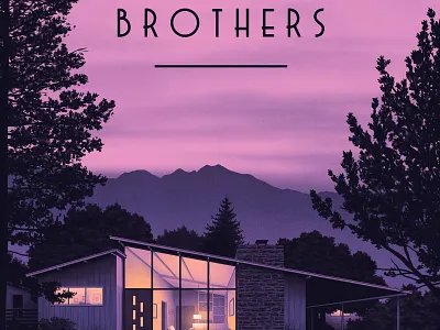 The Avett Brothers Poster band concert deer gig poster mid century mid century modern nighttime poster shadows sunset trees utah