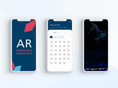 AR App animation app augmented reality design location mobile seat select ui