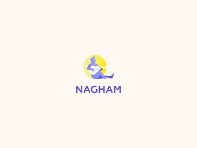 NAGHAM LOGO guitar logo man music musician sitting