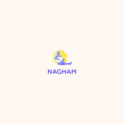 NAGHAM LOGO guitar logo man music musician sitting