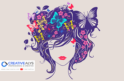 Beautiful Woman Head Floral Vector Artwork abstract floral artwork abstract illustration abstract vector artwork beautiful artwork design floral artwork floral illustration floral vector artwork graphic design illustration vector vector illustration