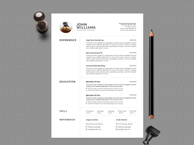 Clean Resume clean design cv resume