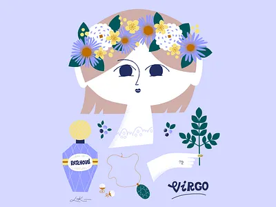 The Virgo season is on character character design flat color friendly horoscope illustration leena kisonen pastels scandinavian sweet virgo zodiac zodiac sign zodiac signs