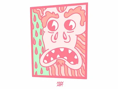 Gorilla knuckles acid bigfoot cartoon character color design gorilla green red style trippy