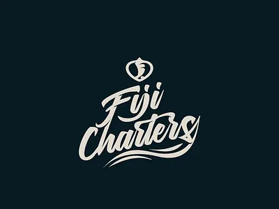 fiji charters charters custom font f logo fiji sail