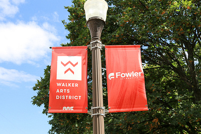 Walker Arts District Banners brand branding design identity logo oklahoma texture typography vector